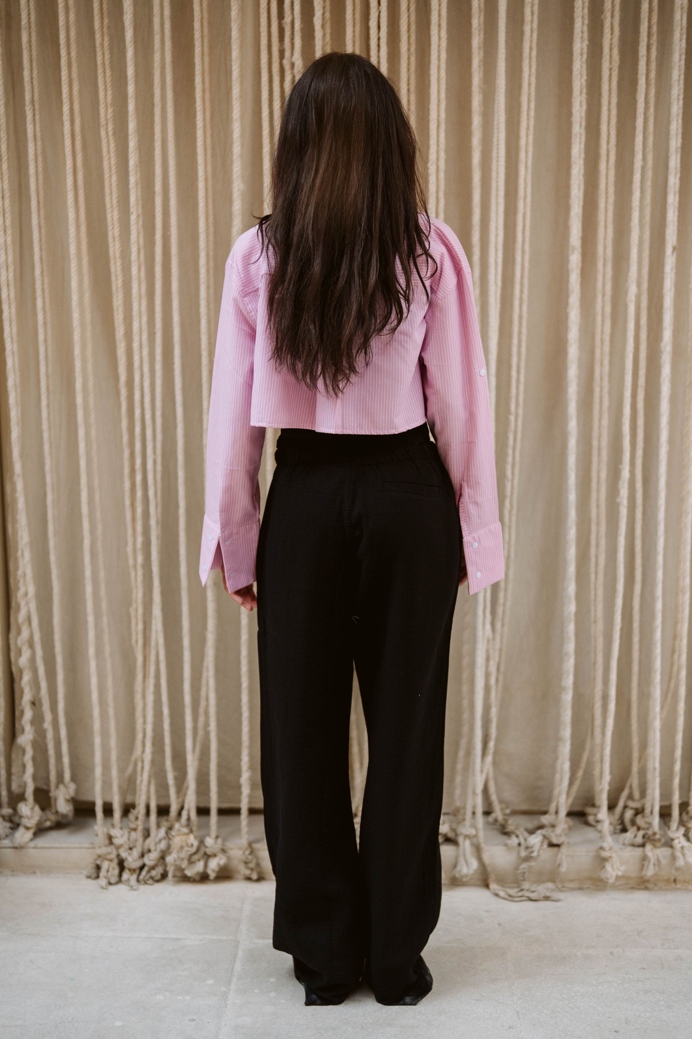 women baggy crinkled pants