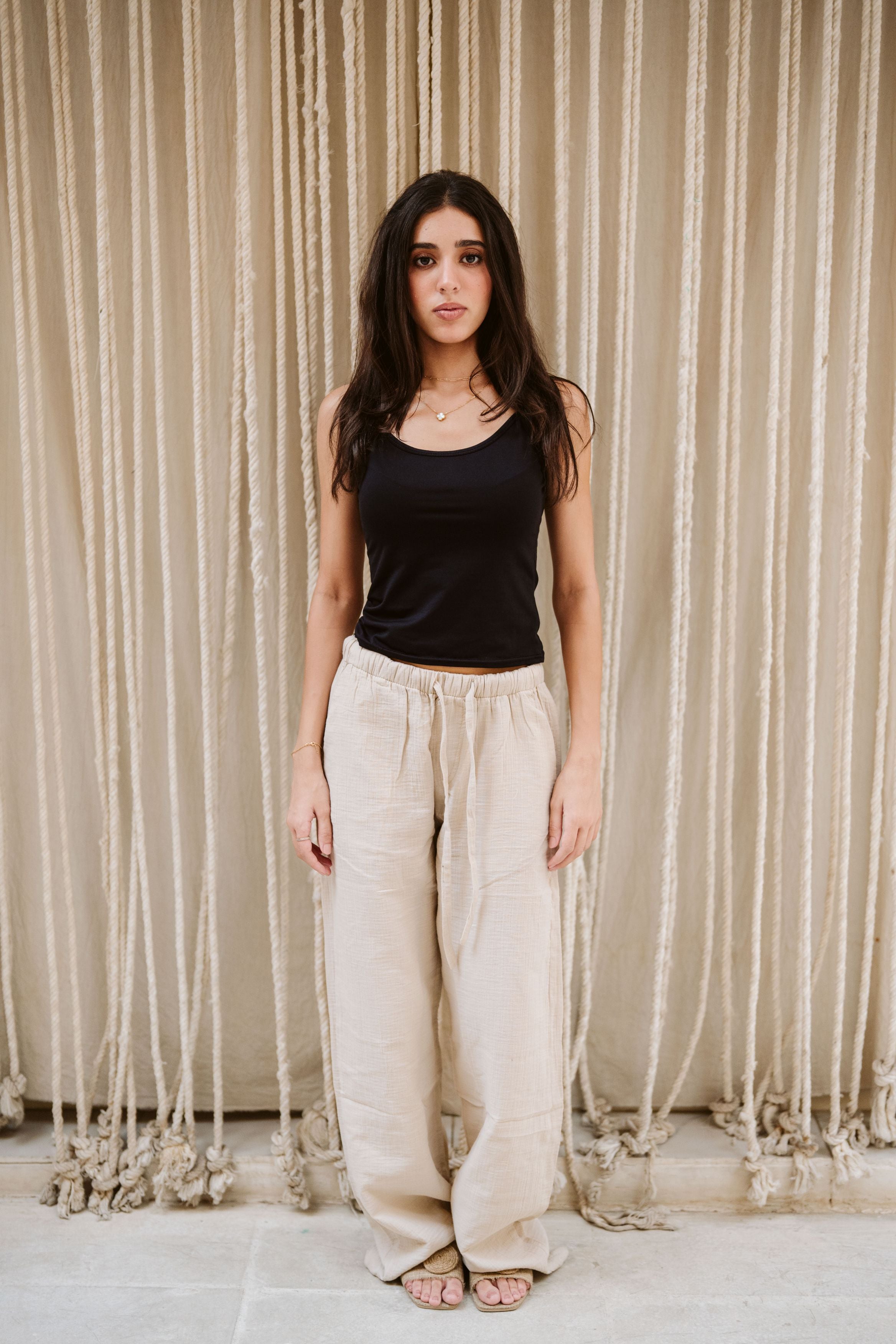 women baggy crinkled pants