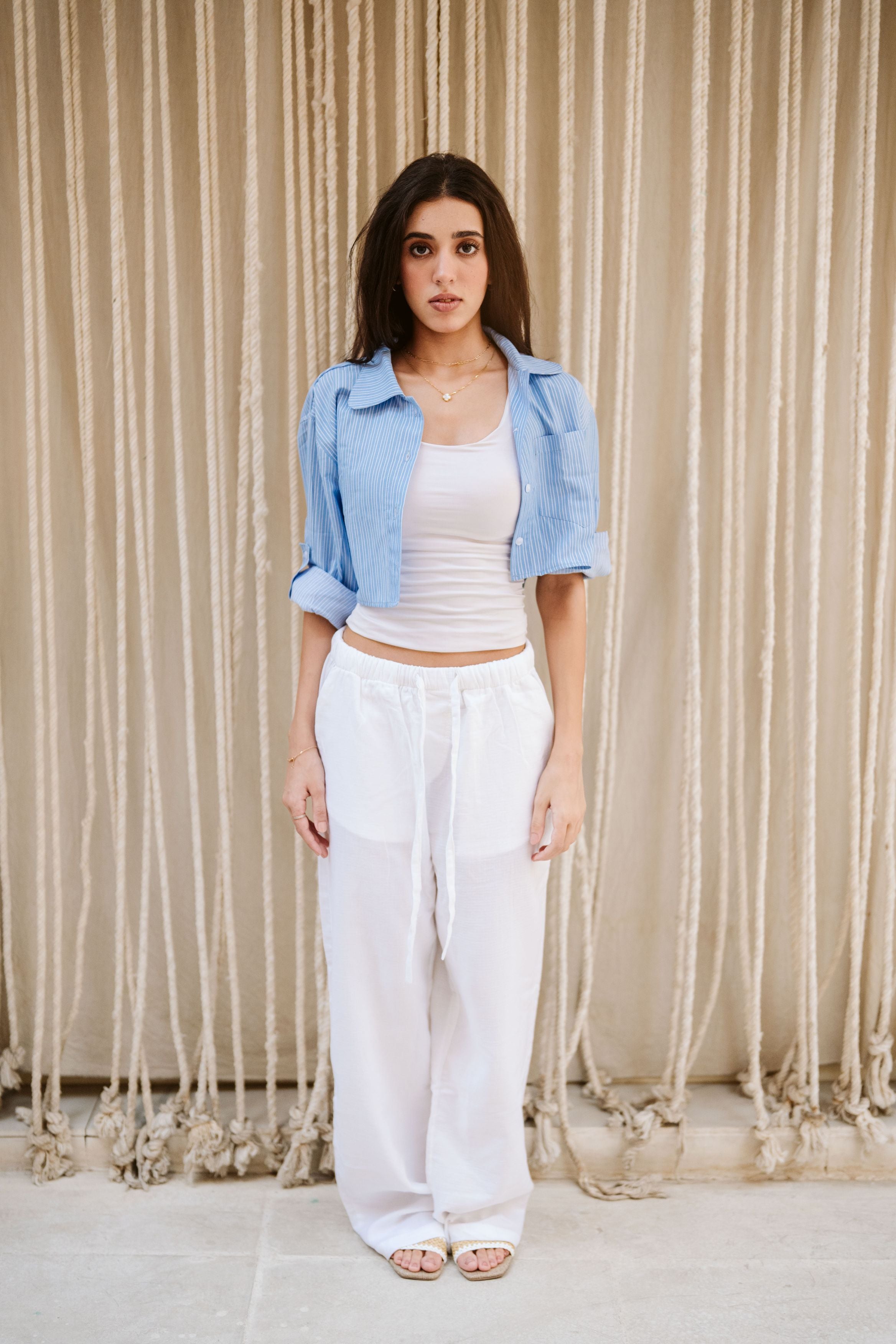 women baggy crinkled pants