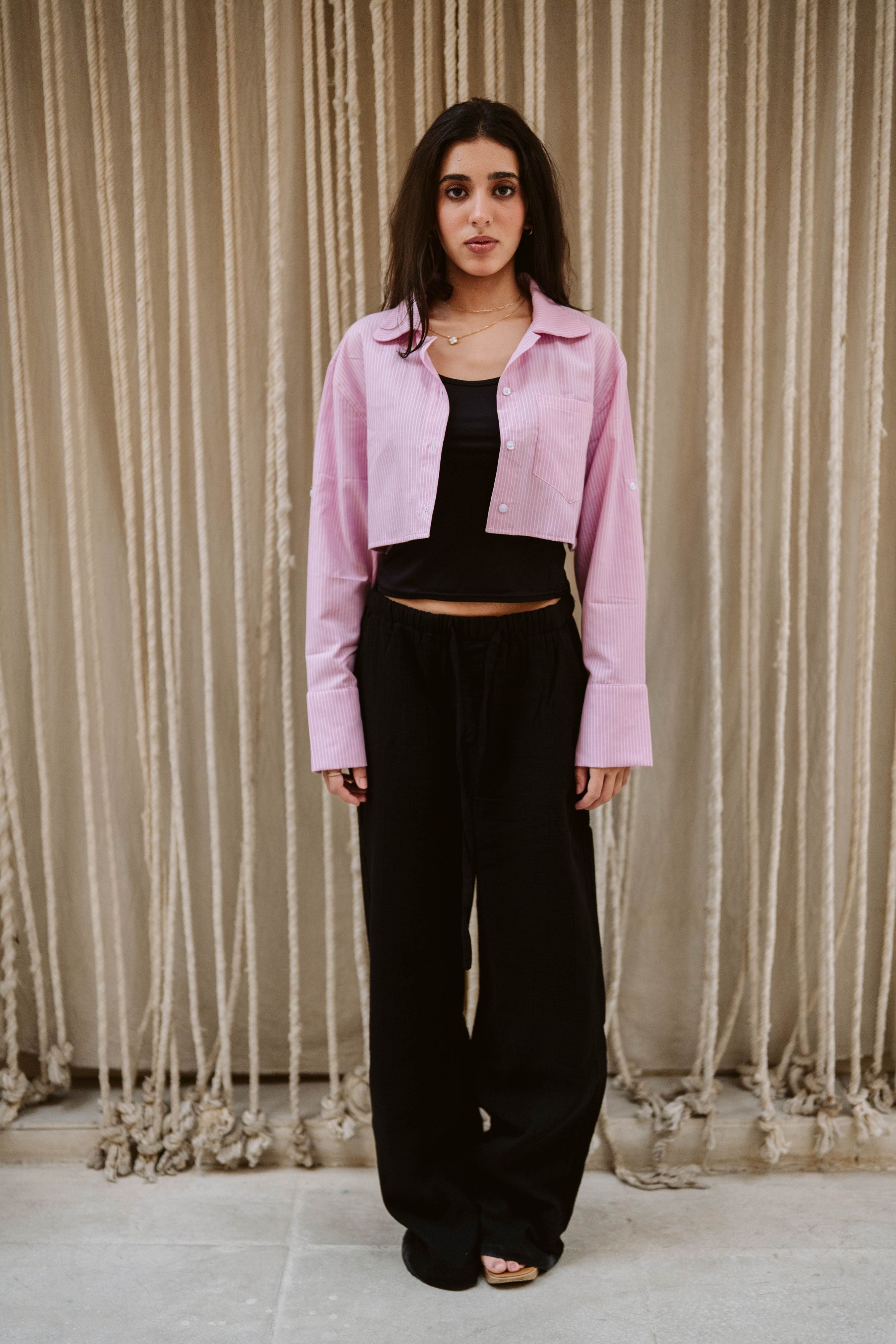 women baggy crinkled pants