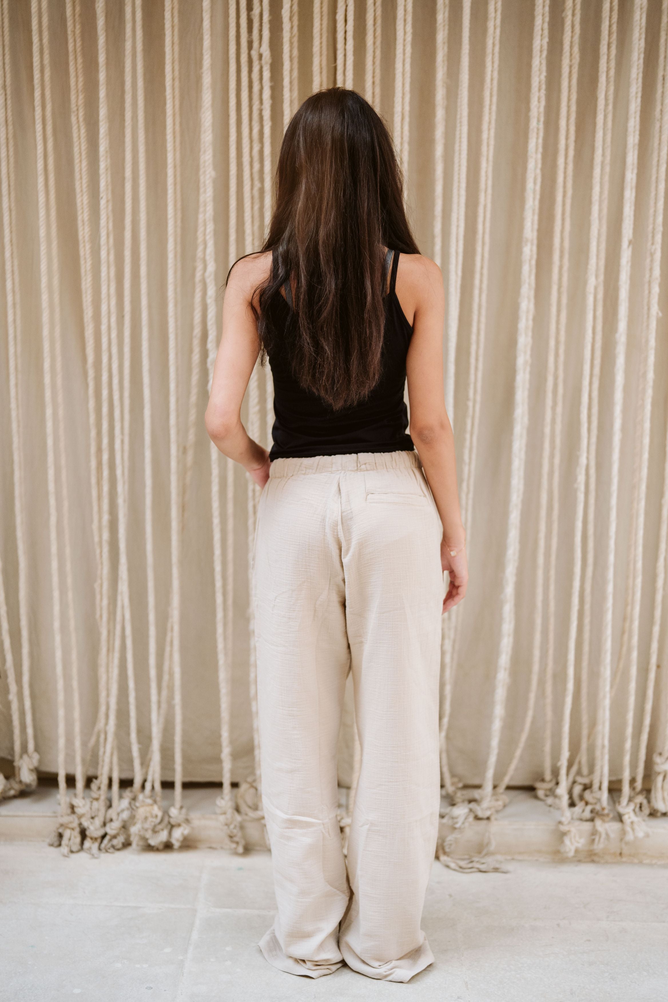 women baggy crinkled pants